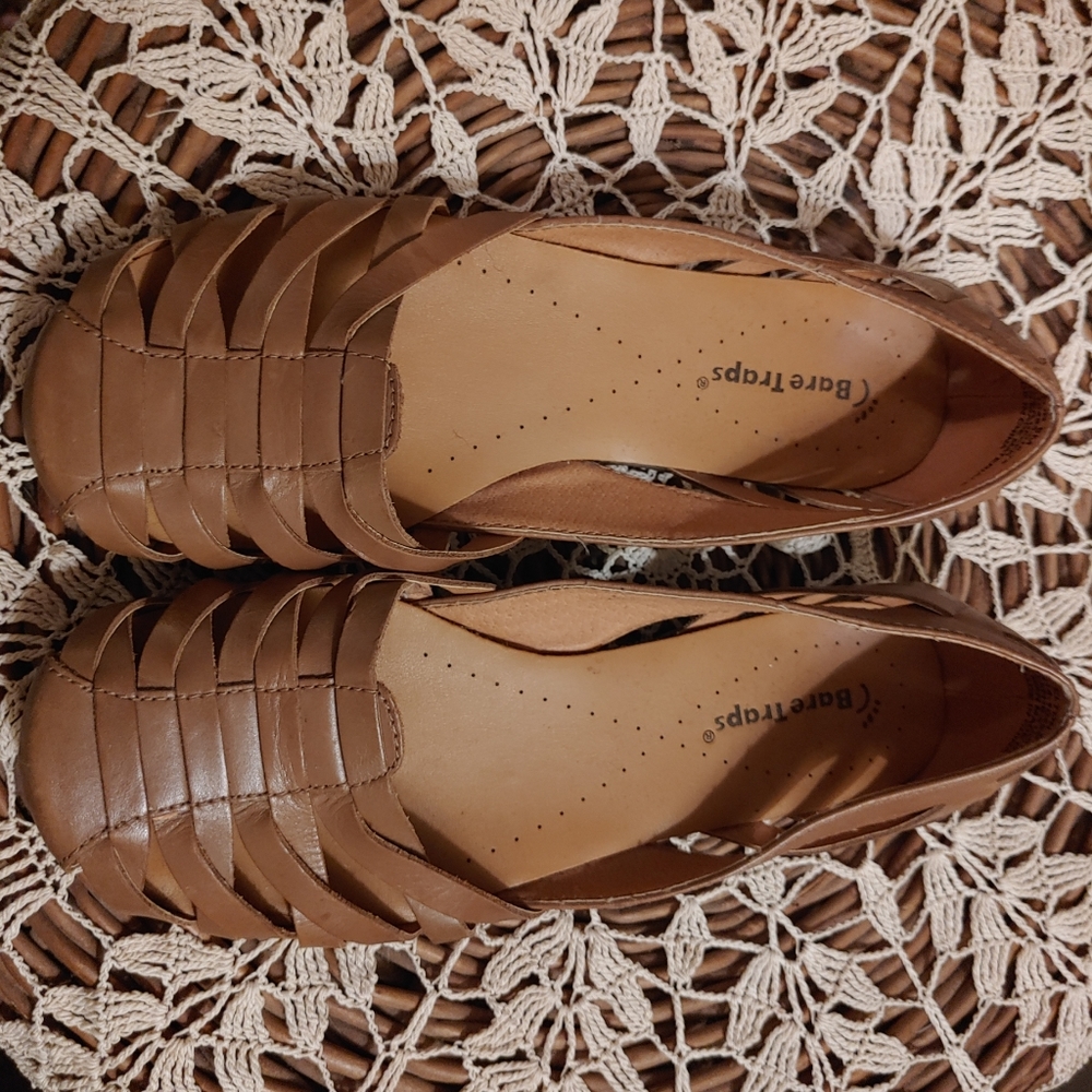 BareTraps Elton Chestnut Brown Tan Leather Huarache Gladiator Flats Shoes 6M - Picture 13 of 13